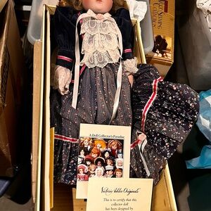 Victorian Doll with Navy Dress